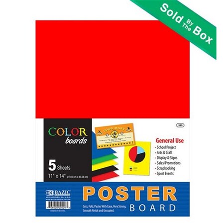 Bazic Products Bazic 11 x 14 in. Multi Color Poster Board 5/Pack Pack of 48 529